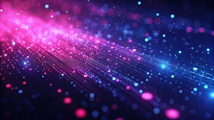 Obraz premium Abstract Fiber Optics Cable Technology in Linear Design, Futuristic Digital Background