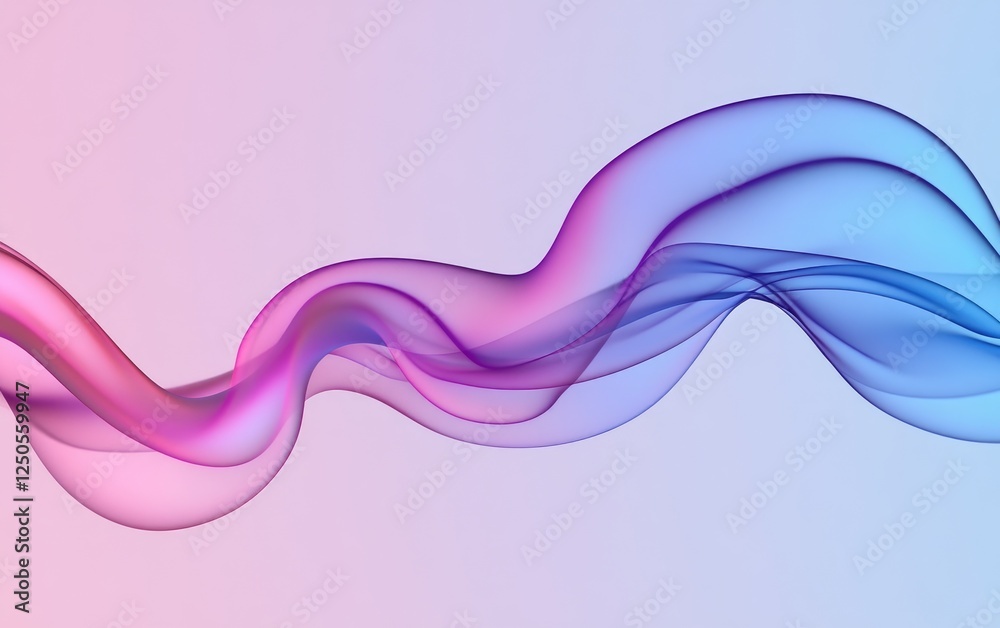Poster flowing color waves abstract design digital art soft background dynamic perspective fluid motion