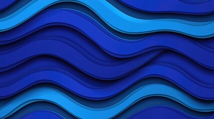 Fototapeta premium Dynamic blue waves abstract artwork digital design modern aesthetic virtual environment side view fluid concept