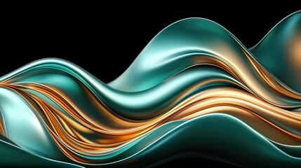 Dynamic flowing waves abstract art digital design modern environment close-up view fluid motion