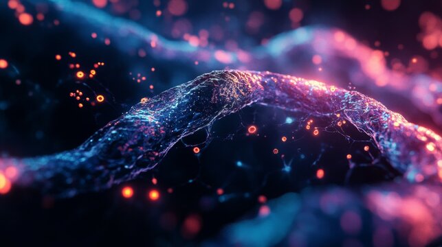 Illuminating dna strands visualization laboratory digital art sci-tech environment artistic perspective genetic structure