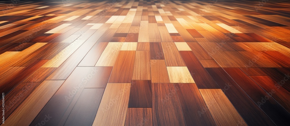 Poster mosaic pattern laminate flooring with smooth texture and blank area for custom text addition