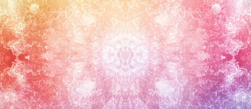 Colorful kaleidoscopic mandala backdrop with soft gradients and blank central space for personalized text or messages.