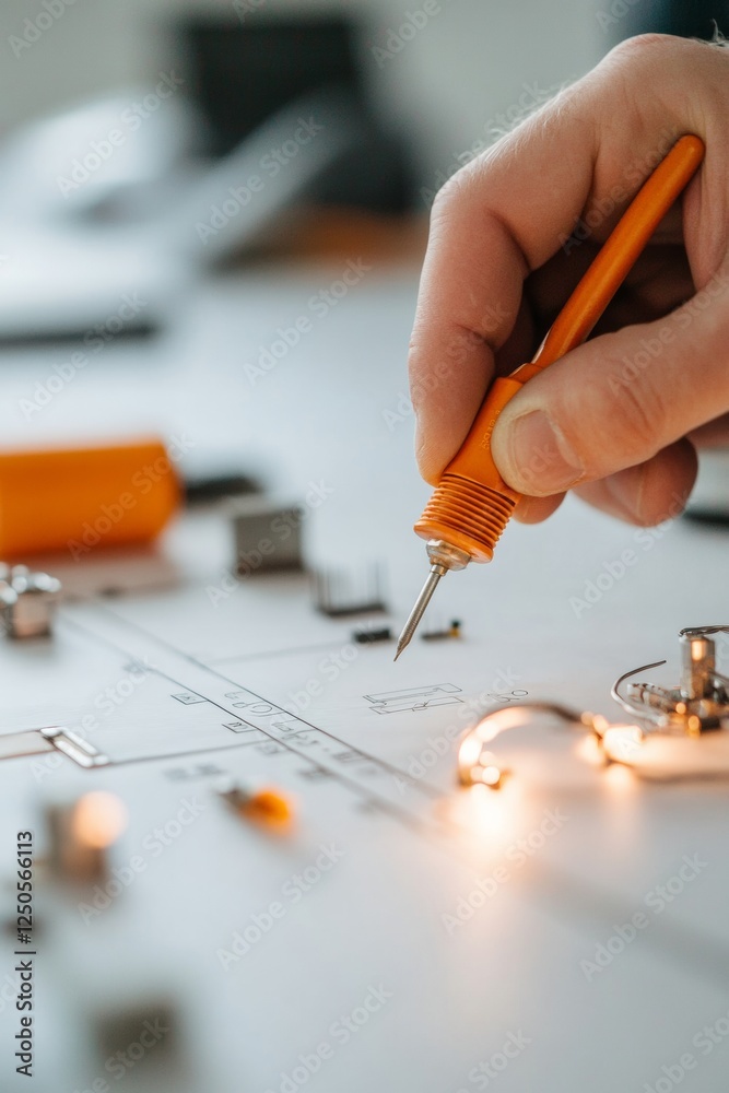 Fototapete Contemporary Educational Electronics Collaborative Learning Lab with Circuit Designs and Precision Instruments - Empowering STEM Innovation and Professional Skills Growth