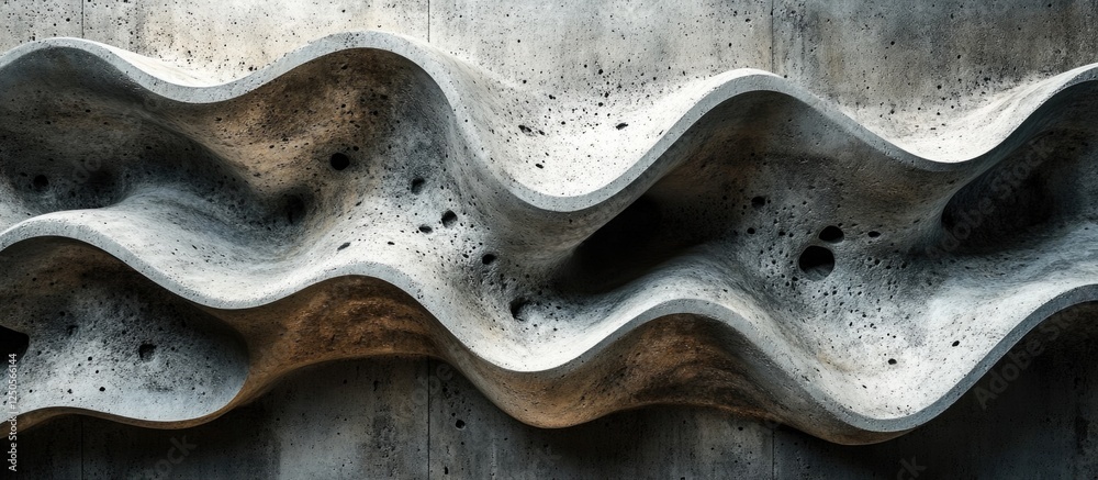 Poster gray concrete texture with wavy lines showcasing surface imperfections and unique patterns in an art