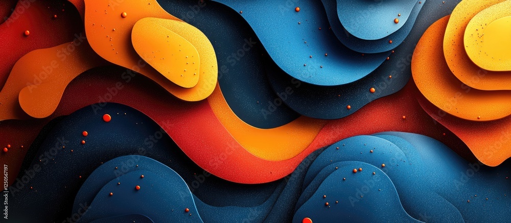 Poster vibrant abstract waves in bold colors creating a dynamic decorative art pattern for modern design ap