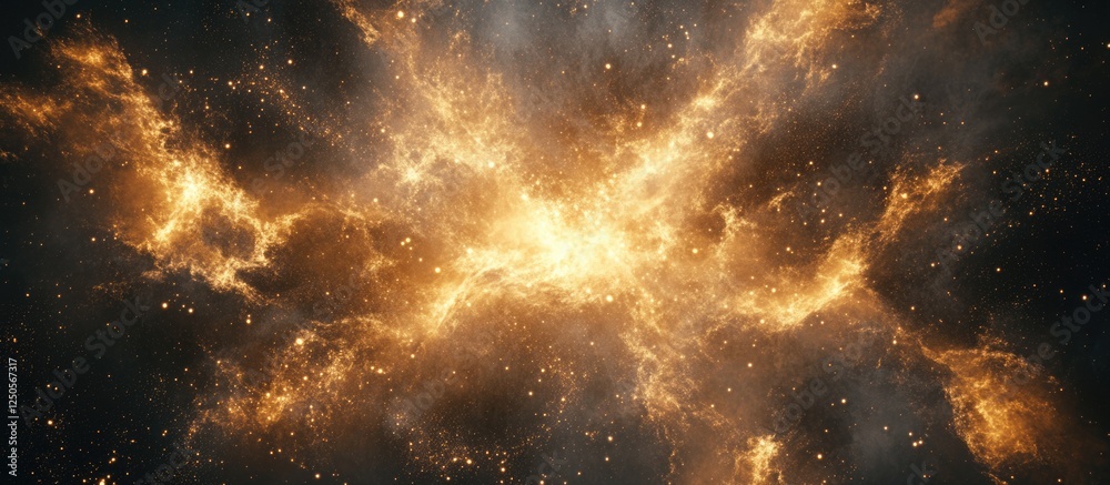 Poster energetic cosmic explosion background with illuminated space for design projects and text integratio