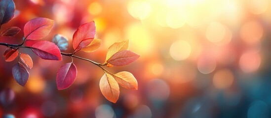 Inspirational motivational quote with vibrant blurred background of autumn leaves and soft warm light for uplifting messages.