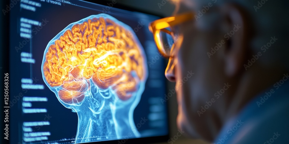 Poster Advanced Brain Imaging Analysis Cutting-Edge Software Interface on Hi-Tech Workstations - Precision Diagnostic Tools for Neurology in Healthcare Industry