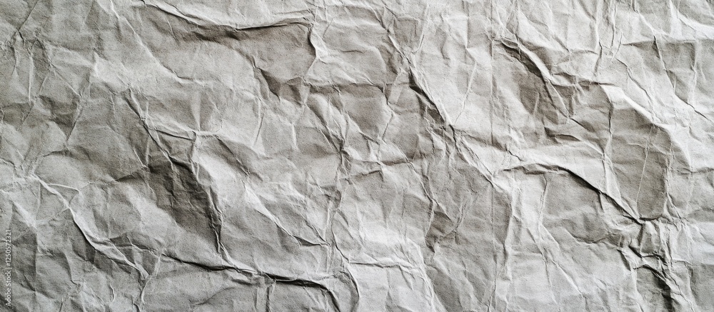 Poster textured crumpled grey paper background with intricate folds and patterns suitable for design and cr
