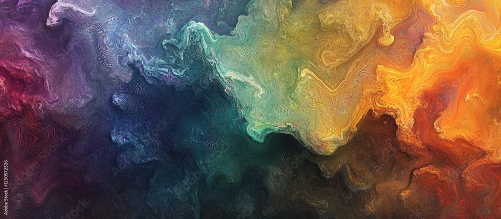 Poster vibrant abstract texture featuring a stunning blend of rainbow colors and intricate shadows creating