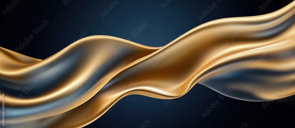 Wall mural elegant flowing silk fabric with rich textures and space for custom text or branding