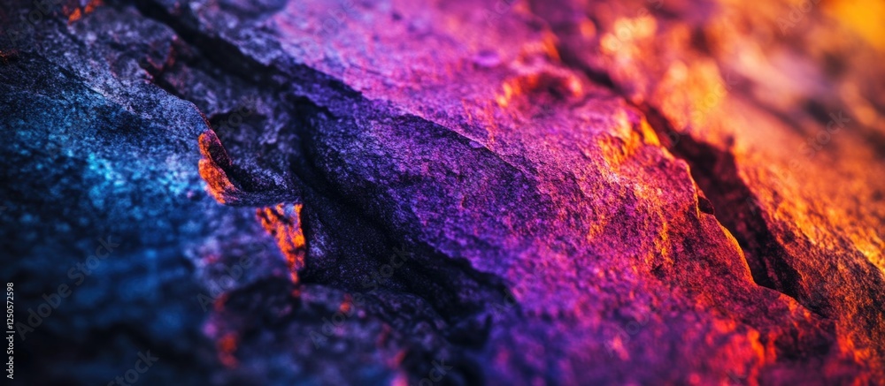 Poster vibrant macro rock texture showcasing colorful patterns and gradients for artistic background use