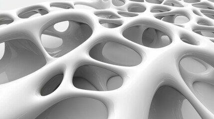 Abstract white network pattern with organic shapes and voids