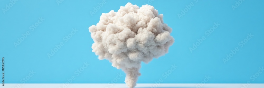 Poster Cloud Simulation on Blue Background Powerful Visual Tool for Tech Innovations and Marketing Enhancing Digital Presentations with Dynamic Atmospheric Effects