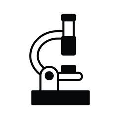 Laboratory microscope icon representing research, science, and medical diagnostics