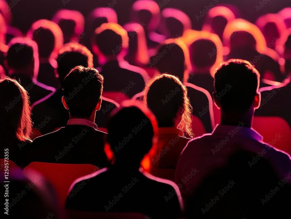 Aufkleber contemporary business assembly formal networking and audience engagement in dynamic lighting - corpo