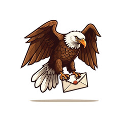 Obraz premium Cute Eagle Bird Cartoon Vector Icon Illustration. Animal Nature Icon Concept Isolated Premium Vector