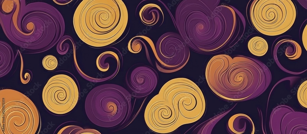 Poster Elegant seamless abstract background with colorful swirls and space for text suitable for various design applications and creative projects.