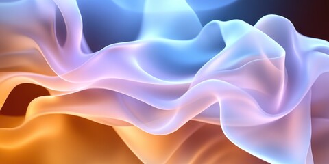 Obraz premium Flowing colorful fabrics abstract background digital art vibrant environment close-up view artistic concept