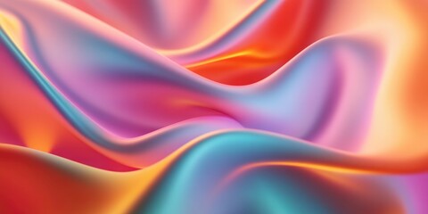 Obraz premium Fluid motion of colorful silk fabric studio abstract art soft textures close-up view visual aesthetics