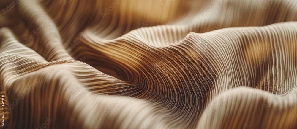 Poster luxurious wavy brown fabric texture with wave pattern creating an elegant backdrop for design and de