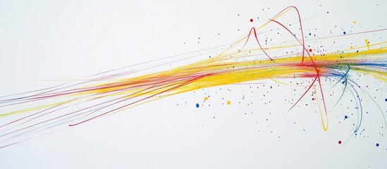 Vibrant minimalist abstract art featuring dynamic colorful lines and ample negative space for custom text or branding elements