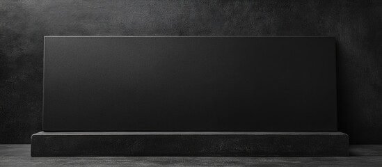 Minimalist black canvas mockup with ample empty space for customizable text and creative designs on a dark, textured background
