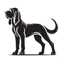 Bloodhound silhouette crafted with sleek and flowing curves - Bloodhound illustration - minimal Bloodhound vector - dog silhouette
