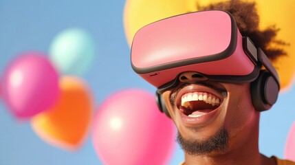 Vibrant Office Relaxation VR Experience Diverse Coworkers Enjoying Virtual Reality Amidst Colorful Decor - Enhancing Workplace Culture and Innovative Team Building