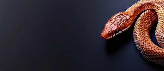 Madagascar endemic snake on dark background with ample space for text or annotations showcasing biodiversity and wildlife conservation themes