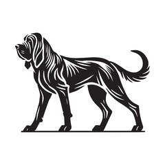 Bloodhound silhouette featuring soft contours and detailed fur - Bloodhound illustration - minimal Bloodhound vector - dog silhouette
