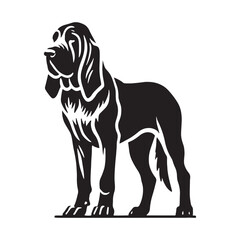Iconic Bloodhound silhouette featuring a noble posture - Bloodhound illustration - minimal Bloodhound vector - dog silhouette

