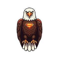 Cute Eagle Bird Cartoon Vector Icon Illustration. Animal Nature Icon Concept Isolated Premium Vector