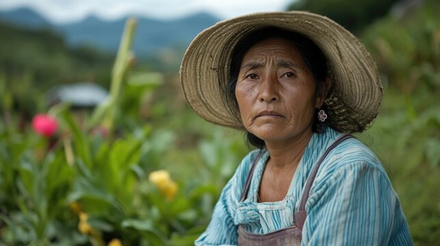 Migrant agricultural worker focused on labor in remote areas reflecting dedication and resilience for livelihood sustainability