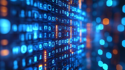 Obraz premium Merging neonlit data strands digital horizon abstract art virtual environment futuristic viewpoint data visualization