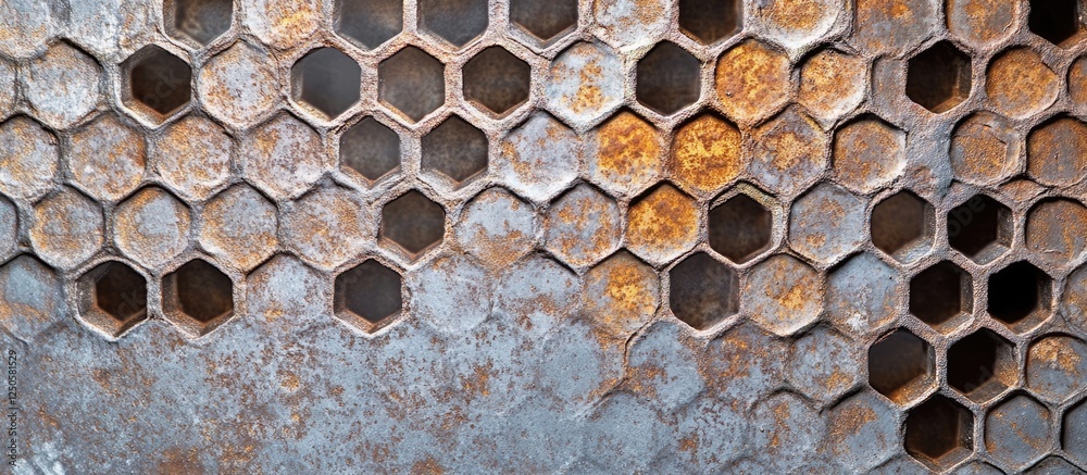 Poster macro shot of an empty honeycomb structure showcasing intricate patterns and textures perfect for ad