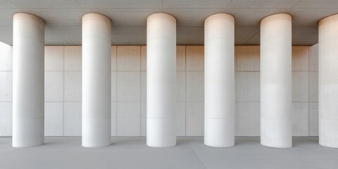 Modern Minimalist Concrete Structure Underground Parking Entrance with Pillars - Secure Storage Solutions for Urban Development and Efficient Space Utilization