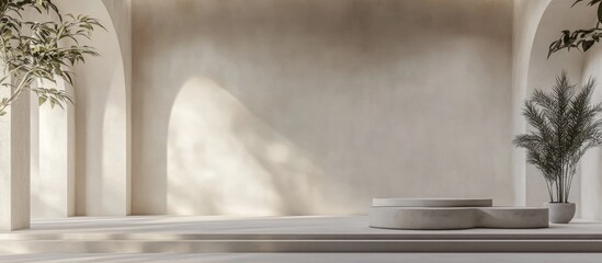 Minimalist Indoor Room Featuring Blank Wall Space for Text Insertion and Natural Light Elements