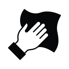 Icon of a hand wiping for hygiene and cleanliness