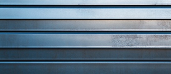 Industrial metal sheet siding with horizontal lines creating a sleek modern background for design or architectural projects.