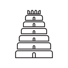 Gopuram icon with tall ornate tower for South Indian temple entrance architecture