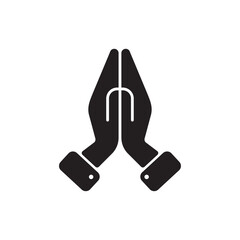 Worship icon with namaste hands gesture for prayer and respect