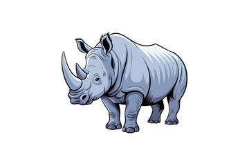 Fototapeta premium Rhino isolated on white transparent PNG background 