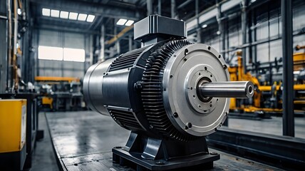 Industrial-grade electric motor with AI-powered thermal management system ensuring optimal performance and longevity in manufacturing automation

