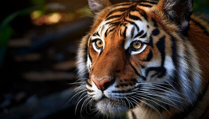 Fototapeta premium Photorealistic image of a tiger, 8K, hyper realistic, intricate details, sharp focus, cinematic lighting, award-winning photography