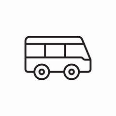 Family camping van icon vector sign