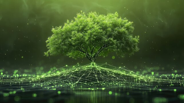 Node.js Code Integrated with Green Network Design and Digital Tree Concept