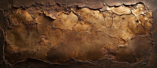 Fototapeta premium weathered brick wall with peeling plaster revealing underlying textures and colors