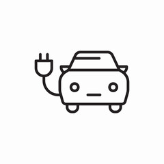 Electric car charging icon vector sign